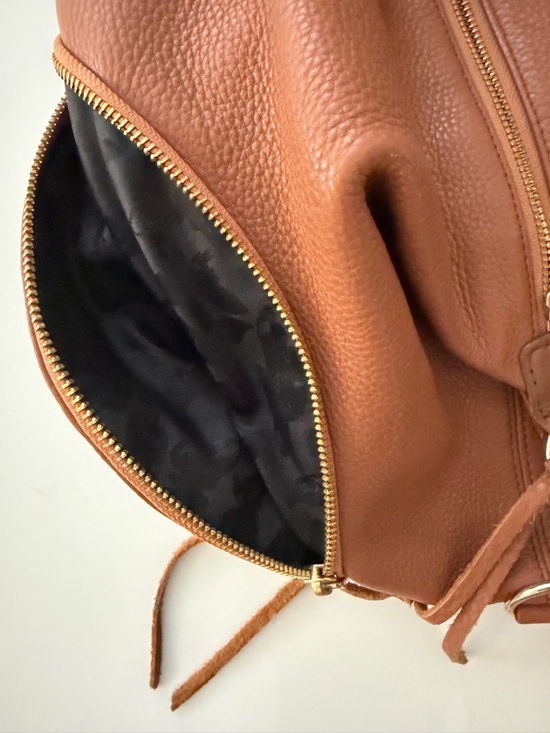 Rebecca Minkoff Julian Medium Leather Backpack Caramello Brown Pebbled main image 3